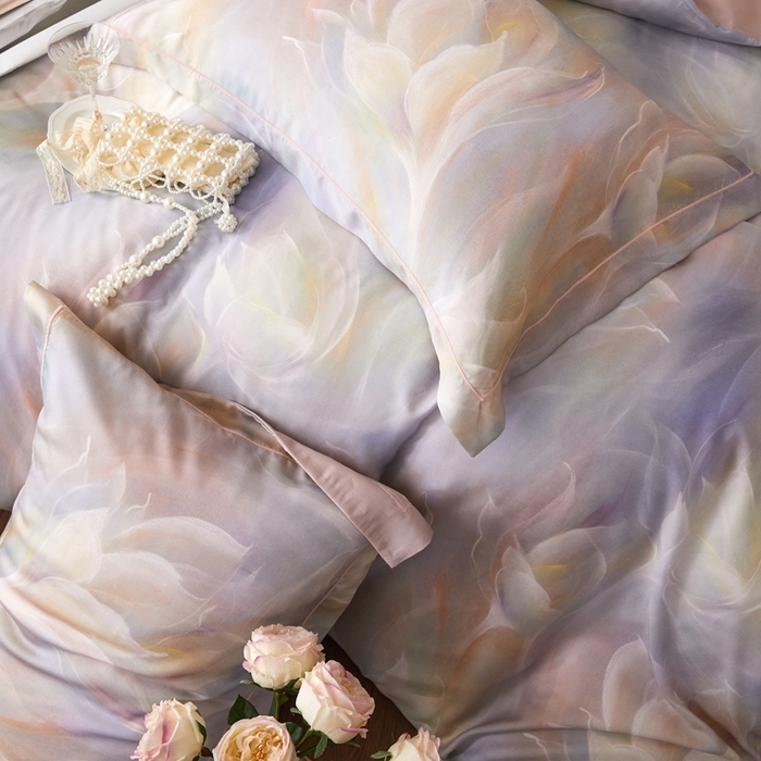 91家纺网 家纺一手货源 找家纺 金奇达家纺 2025新款竹玉清丝四件套-雅韵【标准号全网控价（折后券后）不低于元228元】 绚烂春日-粉