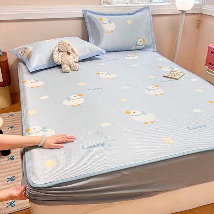 91家纺网 家纺一手货源 找家纺 （总）慕尚家纺 2025新款数码印花床席床笠款冰藤席