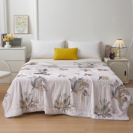 柏薇 2025新款冰激凌凉感丝印花夏凉被 知晓