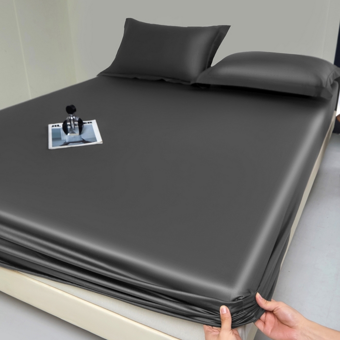 91家纺网 家纺一手货源 找家纺 秀色家纺 2024新品 A类100支双股长绒棉单品床笠 梦易-帝王灰