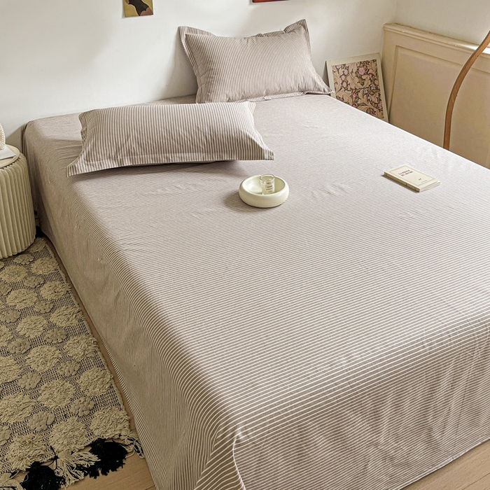 91家纺网 家纺一手货源 找家纺 久云居 2025新款亲肤舒适全棉色织防水床单 米艳条