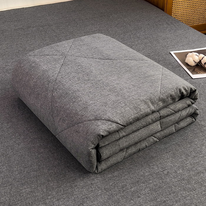 91家纺网 家纺一手货源 找家纺 宝士康家纺 2025新款10A抗菌无印风夏被 被子被芯 低调灰