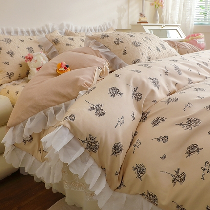 91家纺网 家纺一手货源 找家纺 （总）雪夫人2025新款A类夹棉床盖床裙四件套