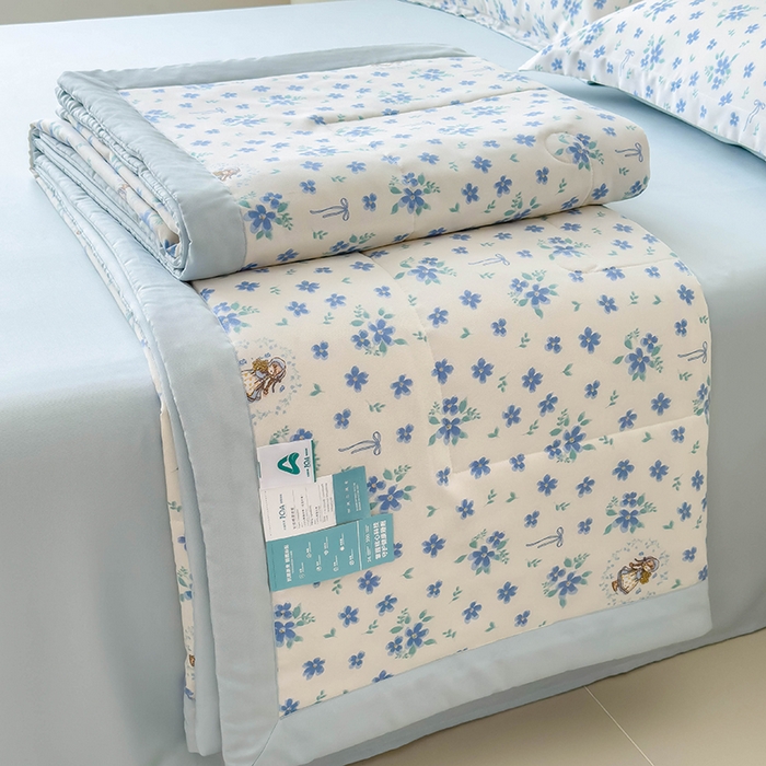 91家纺网 家纺一手货源 找家纺 宝士康家纺 2025新款10A抗菌针织夏被 兰朵朵