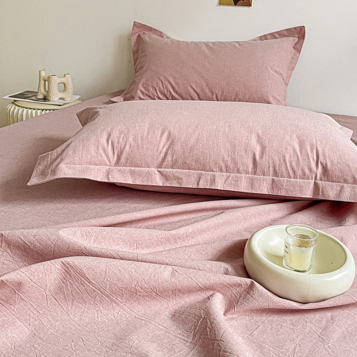 91家纺网 家纺一手货源 找家纺 久云居 2025新款亲肤舒适全棉色织防水床单 藕粉