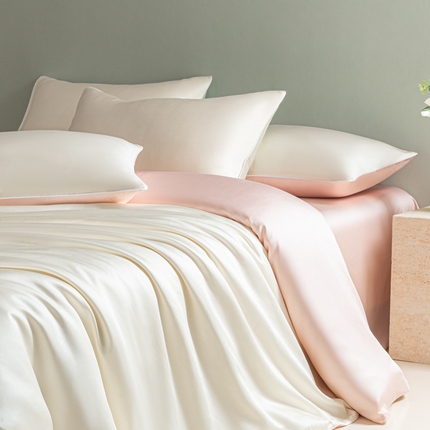 爱彼家纺 2025新款麻绳款冰丝单品被套系列-单被套 麻绳款-奶昔+粉