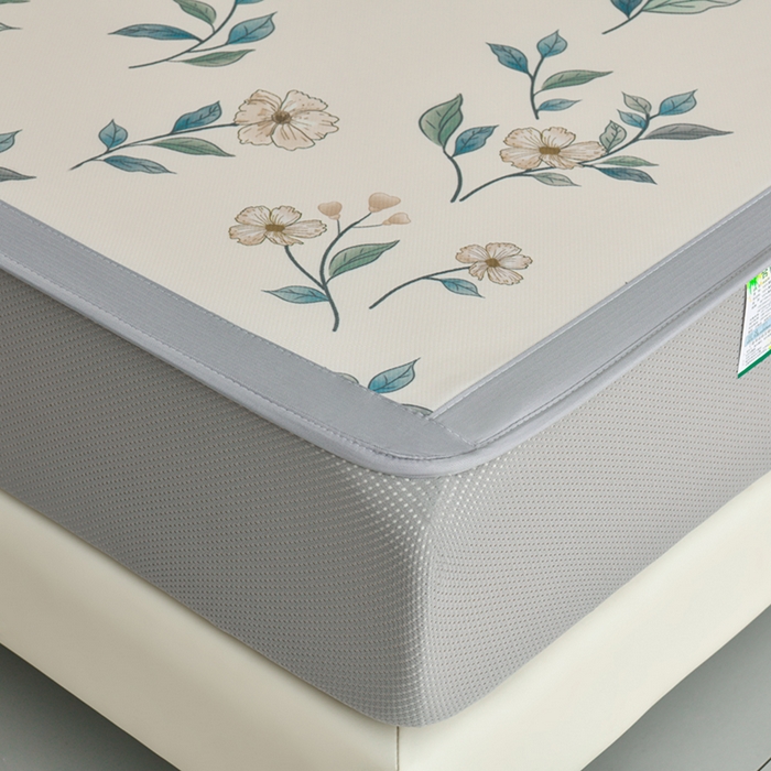 91家纺网 家纺一手货源 找家纺 （总）简一 2025新款A类碳光印花数码冰丝凉席系列-床笠款