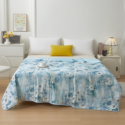 91家纺网 家纺一手货源 找家纺 （总）柏薇 2025新款冰激凌凉感丝印花夏凉被