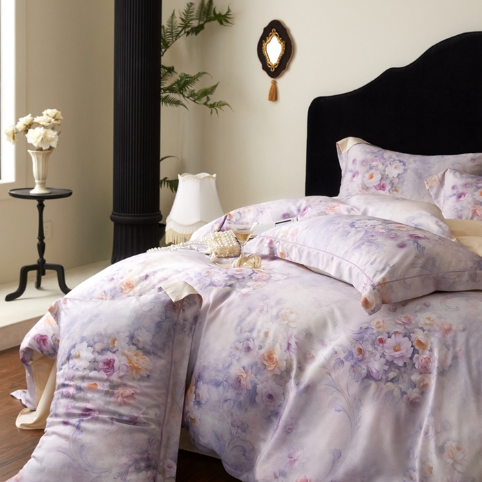 91家纺网 家纺一手货源 找家纺 金奇达家纺 2025新款竹玉清丝四件套-雅韵【标准号全网控价（折后券后）不低于元228元】 复古漫漫-丁香