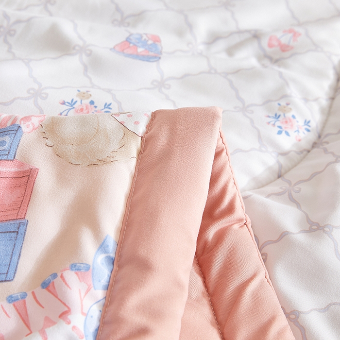 91家纺网 家纺一手货源 找家纺 海洋家纺 2025款水洗棉纯棉花夏凉被全棉花印花夏被空调被薄被子 洛丽塔-粉