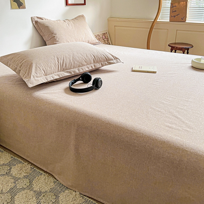 91家纺网 家纺一手货源 找家纺 久云居 2025新款亲肤舒适全棉色织防水床单 卡其