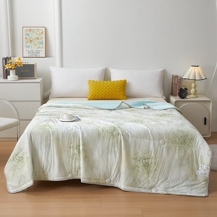 柏薇 2025新款冰激凌凉感丝印花夏凉被 旷野