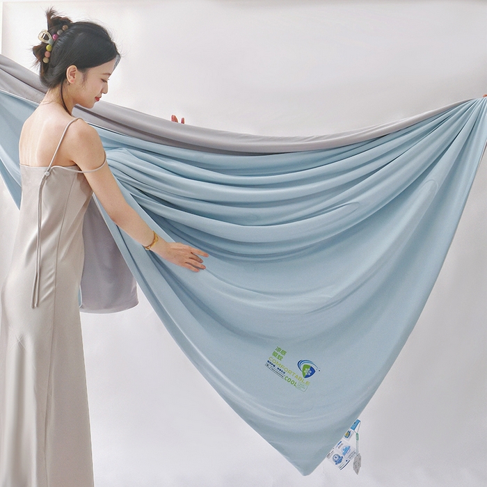 91家纺网 家纺一手货源 找家纺 梦恬佳 2025新款凉感驱蚊夏凉被 香草蓝