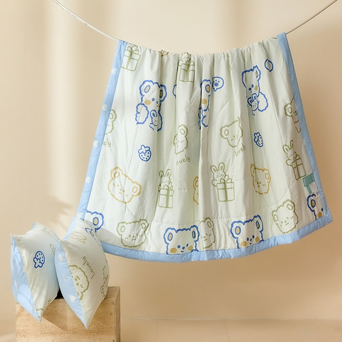 91家纺网 家纺一手货源 找家纺 宝士康家纺 2025新款10A抗菌全棉夏被 被子被芯 奶油布丁