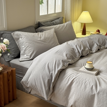 91家纺网 家纺一手货源 找家纺 （总）华超针织 2025新款全棉纯棉水洗提花四件套 -漾影 风格二