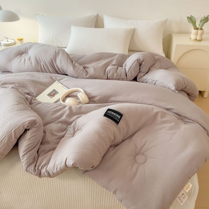 91家纺网 家纺一手货源 找家纺 宝士康家纺 2025新款加厚泡泡棉大豆冬被子被芯 幻梦银灰