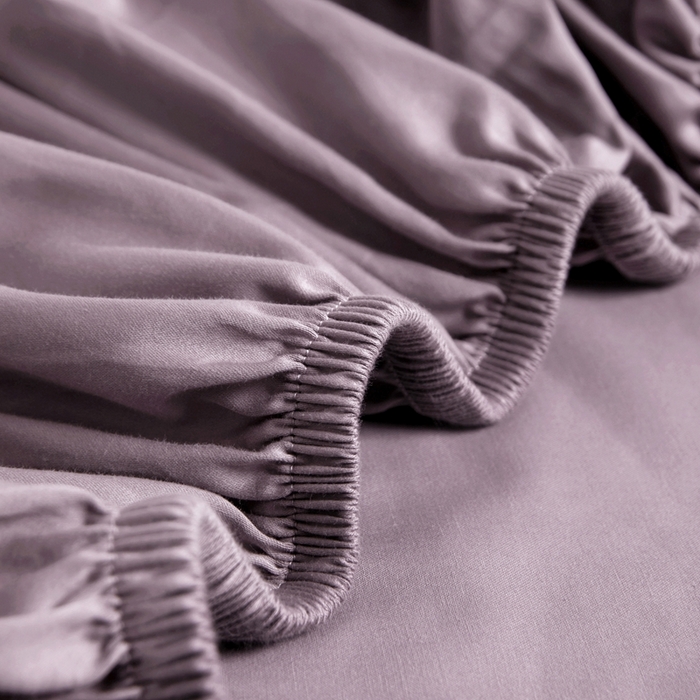 91家纺网 家纺一手货源 找家纺 秀色家纺 2024新品 A类100支双股长绒棉单品床笠 梦易-香芋紫