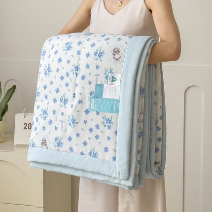 宝士康家纺 2025新款10A抗菌针织夏被四件套 兰朵朵