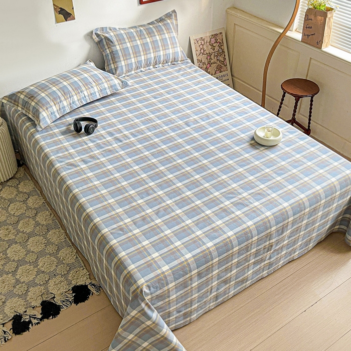 91家纺网 家纺一手货源 找家纺 久云居 2025新款亲肤舒适全棉色织防水床单 简兮兰