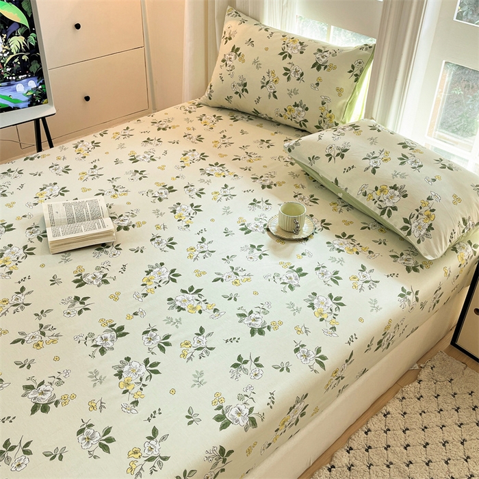 91家纺网 家纺一手货源 找家纺 宝士康家纺 2025新款10A抗菌全棉印花床笠 花香雪