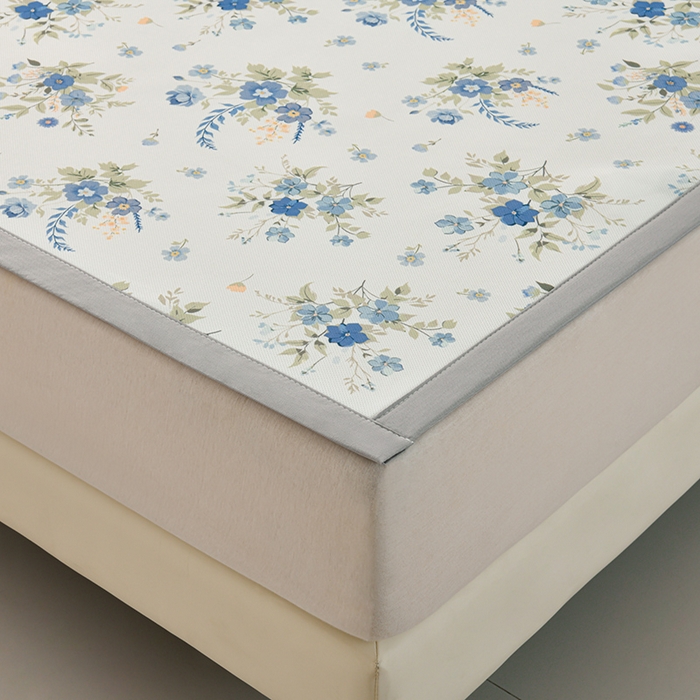 91家纺网 家纺一手货源 找家纺 简一 2025新款A类碳光印花数码冰丝凉席系列-床单款 浪漫花影