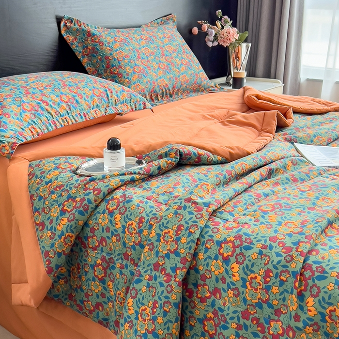 91家纺网 家纺一手货源 找家纺 宝士康家纺 2025新款10A抗菌双层纱印花夏被 艾维