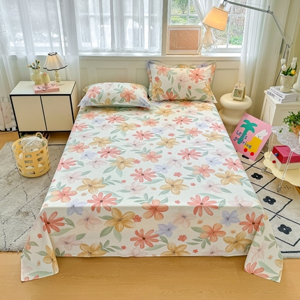 红粉佳人家纺 2025新款12868纯棉系列全棉单床单 云裳花谷