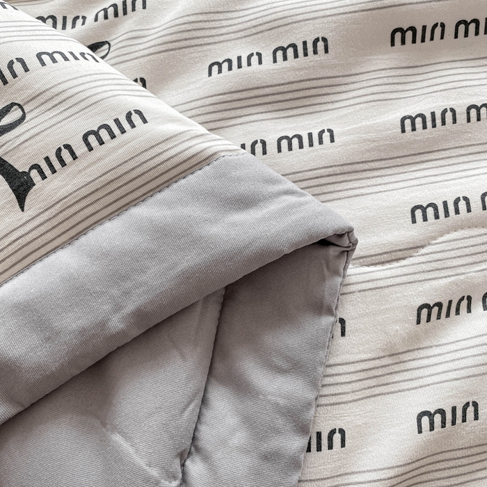 91家纺网 家纺一手货源 找家纺 2025新款直播热款A类针织棉双层纱床盖款夏被四件套 min-灰