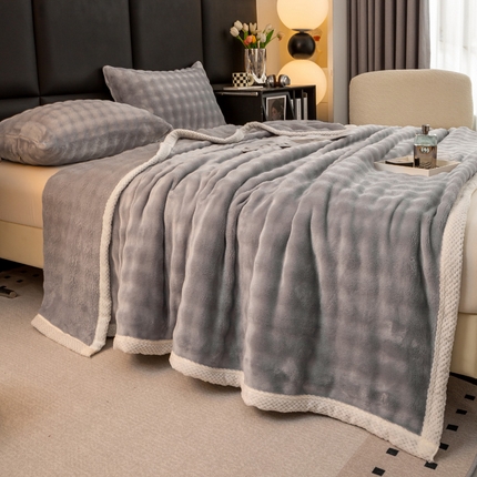 91家纺网 家纺一手货源 找家纺 （总）宅部落2025泡泡绒单层双面绒毛毯毯子300克午休盖毯