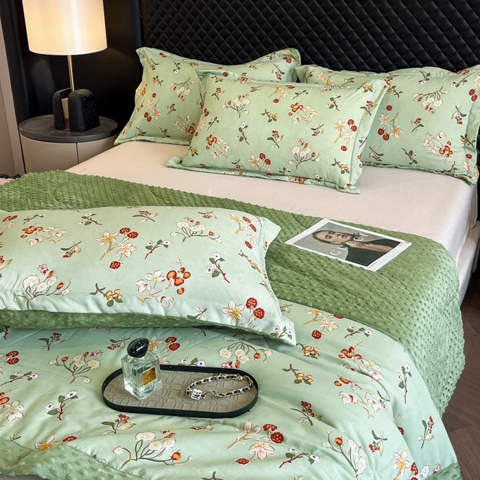 91家纺网 家纺一手货源 找家纺 宝士康家纺 2025新款10A抗菌双层纱豆豆绒夏被 雅韵