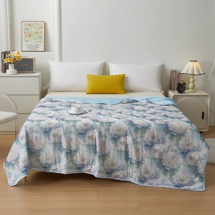 91家纺网 家纺一手货源 找家纺 （总）柏薇 2025新款冰激凌凉感丝印花夏凉被