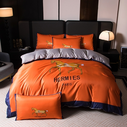 爵仕家纺 2025新款轻奢潮牌水洗真丝四件套 皇家马