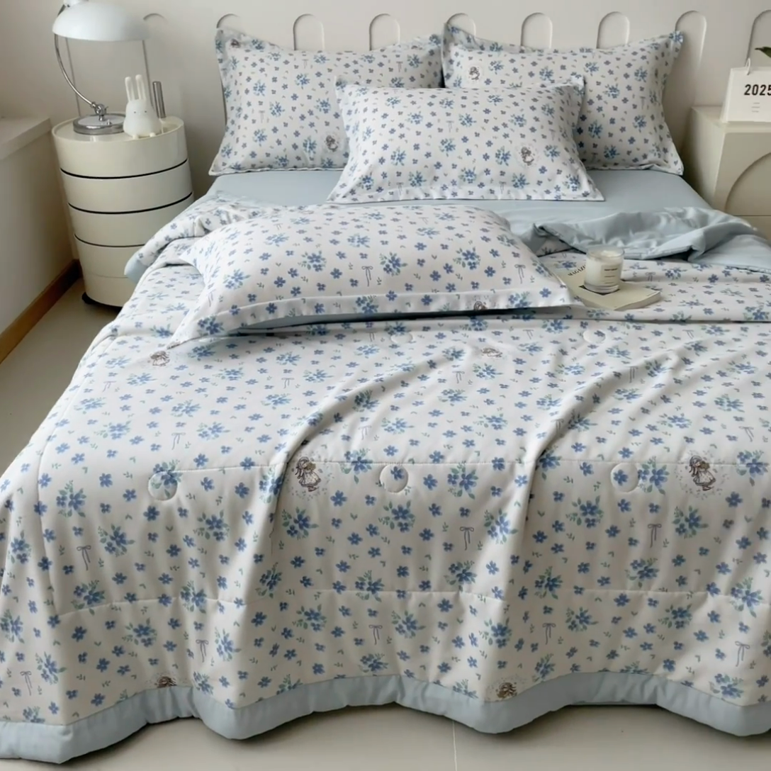 91家纺网 家纺一手货源 找家纺 宝士康家纺 2025新款10A抗菌针织夏被 兰朵朵