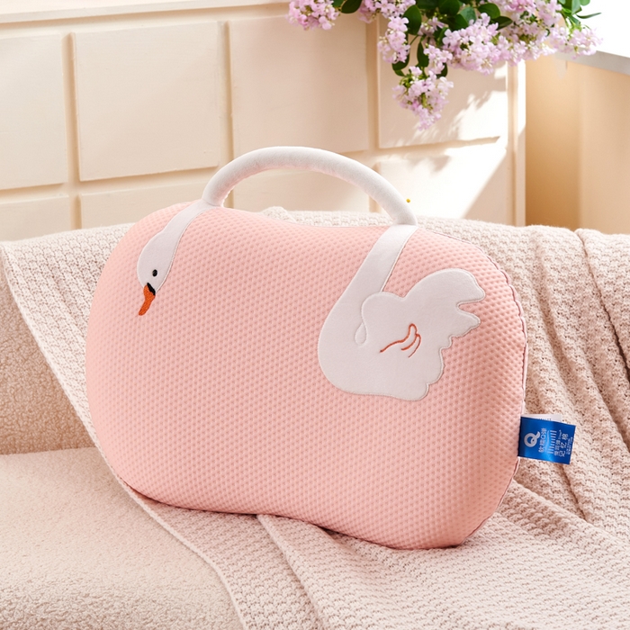 91家纺网 家纺一手货源 找家纺 芯链 2025新款凉感豆猫肚枕记忆枕枕头枕芯-天鹅款 天鹅款-蓝