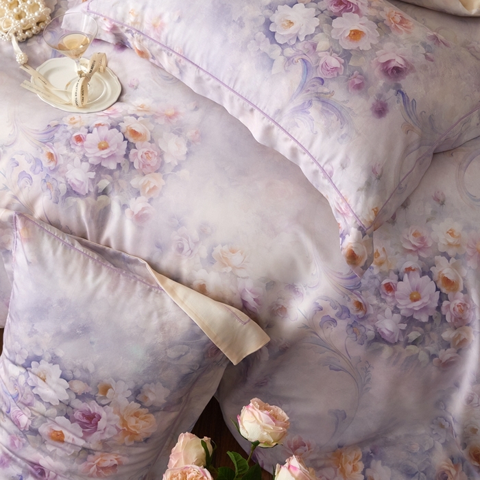 91家纺网 家纺一手货源 找家纺 金奇达家纺 2025新款竹玉清丝四件套-雅韵【标准号全网控价（折后券后）不低于元228元】 复古漫漫-丁香