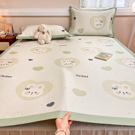 慕尚家纺 2025新款数码印花床席床笠款冰藤席 床席款-兔卷卷