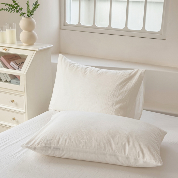 91家纺网 家纺一手货源 找家纺 2025新款全棉A类简约素色水洗棉纯棉单床笠 本白