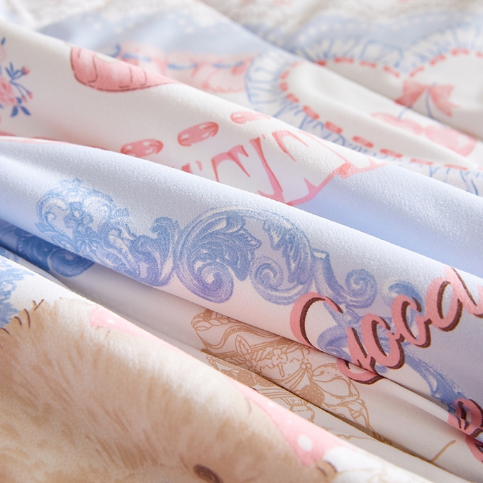 91家纺网 家纺一手货源 找家纺 海洋家纺 2025款水洗棉纯棉花夏凉被全棉花印花夏被空调被薄被子 洛丽塔-粉