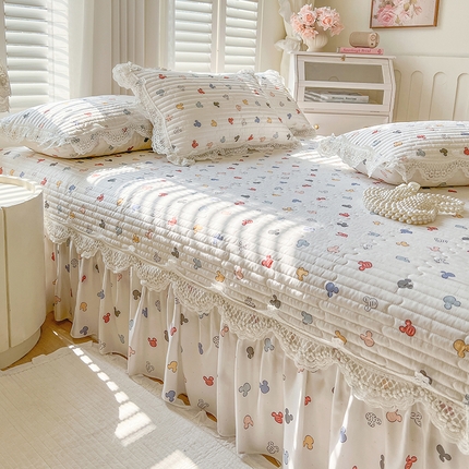 91家纺网 家纺一手货源 找家纺 网红馆（ck家纺） 2025新款天丝印花夹棉床盖 米多奇