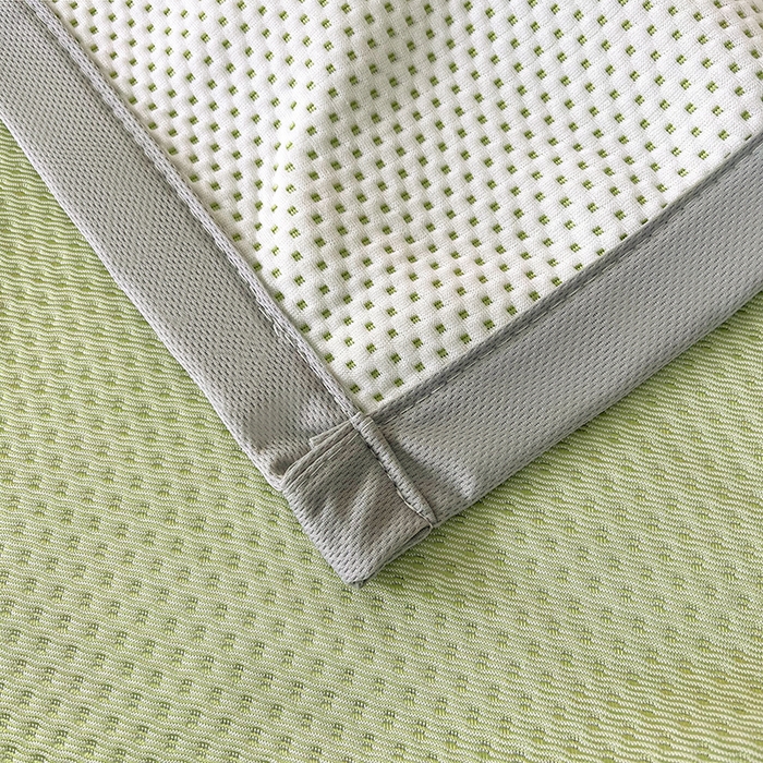 91家纺网 家纺一手货源 找家纺 2025新款A类冰豆豆提花凉席床盖 床盖款-卡皮巴拉-苹果绿