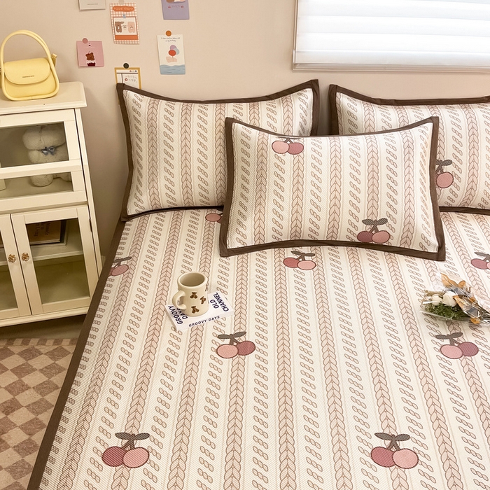 91家纺网 家纺一手货源 找家纺 2025新款懒猫600D数码印花冰藤凉席 硕果