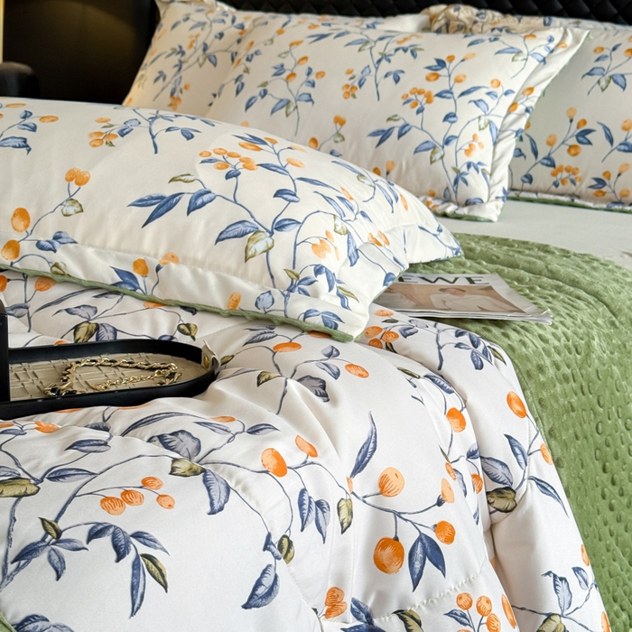 91家纺网 家纺一手货源 找家纺 宝士康家纺 2025新款10A抗菌双层纱豆豆绒夏被 金桔