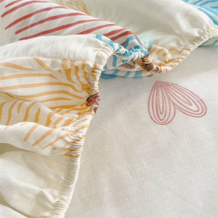 91家纺网 家纺一手货源 找家纺 宝士康家纺 2025新款10A抗菌全棉印花床笠 缤纷