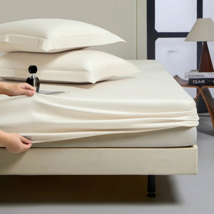 91家纺网 家纺一手货源 找家纺 秀色家纺 2024新品 A类100支双股长绒棉单品床笠 梦易-皓月白