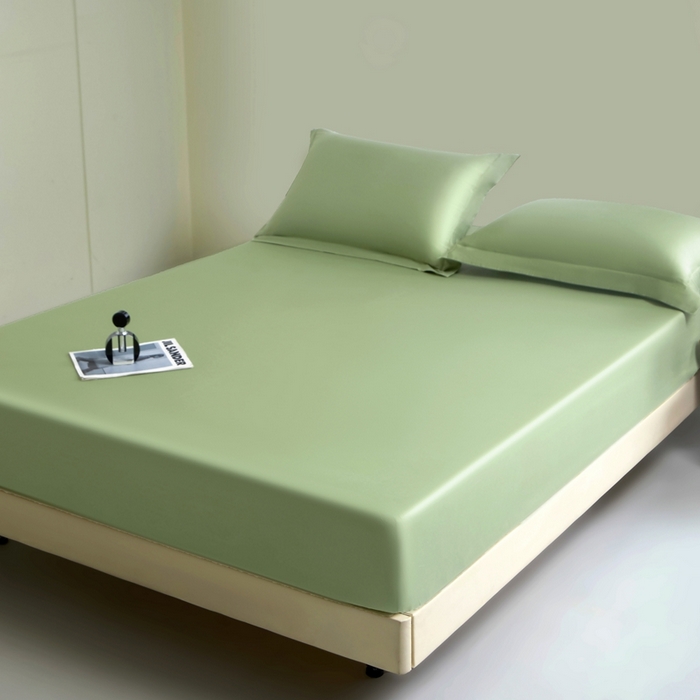 91家纺网 家纺一手货源 找家纺 秀色家纺 2024新品 A类100支双股长绒棉单品床笠 梦易-艾绿