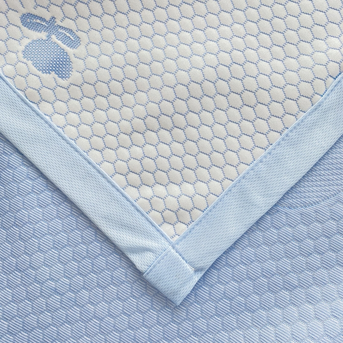 91家纺网 家纺一手货源 找家纺 春寻家纺 2025新款冰豆豆冰丝凉席-卡皮巴拉系列 床单款-卡皮巴拉-蓝