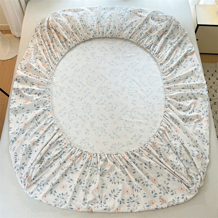 91家纺网 家纺一手货源 找家纺 宝士康家纺 2025新款10A抗菌全棉印花床笠 沁心乐园