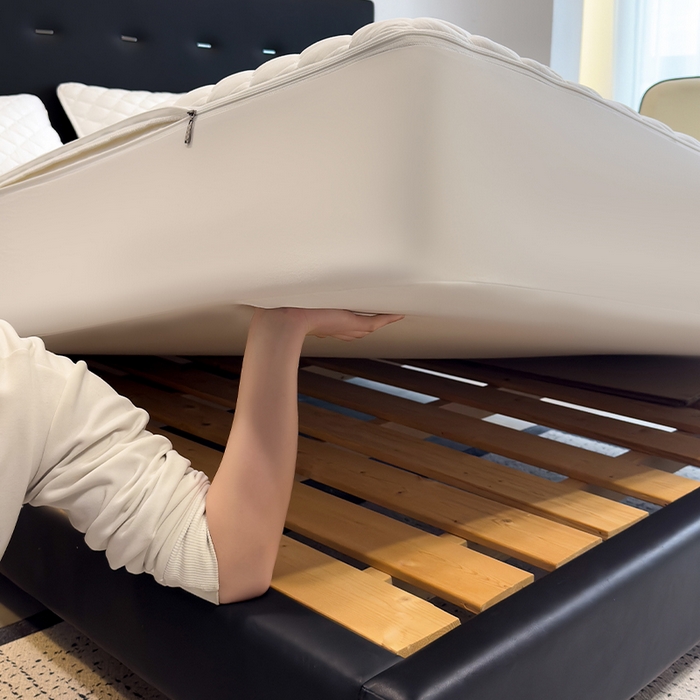 91家纺网 家纺一手货源 找家纺 叠派家纺 2025新款5A抗菌A类夹棉床笠经典款防水款系列 莹月白-小格子经典款