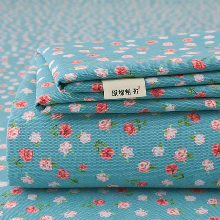 91家纺网 家纺一手货源 找家纺 爱彼家纺 2025新款古艺原棉老粗布床单凉席-系列一 蓝玫瑰