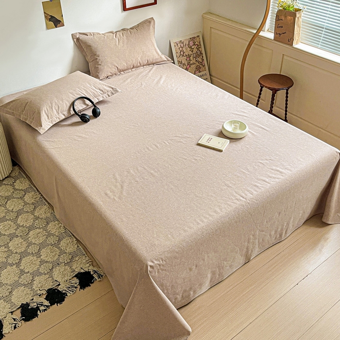 91家纺网 家纺一手货源 找家纺 久云居 2025新款亲肤舒适全棉色织防水床单 卡其